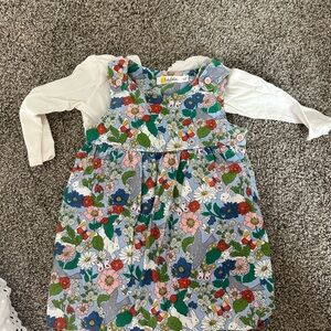 Baby Boden Blue Floral Dress with White Accents